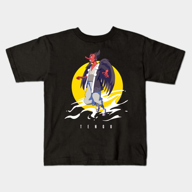 Yokai Tengu Kids T-Shirt by jiun.design